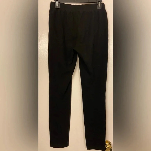 Lafayette 148 New York Leather Panel Pant Black Size Small - Picture 2 of 8